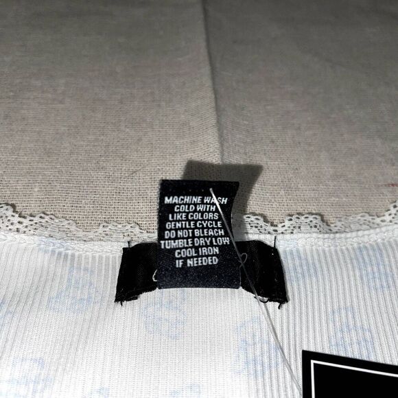 Just Polly NWT Cropped Teddy Bear Tee White & Blue - Large - Picture 6 of 6